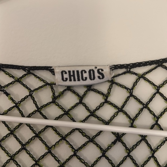 CHICO’S Vintage Beaded Fringe Cover up kimono for‎ festivals concert outfits Y2K - Picture 6 of 9